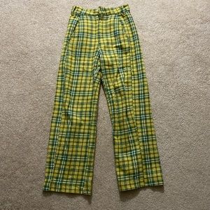 🐝Free People Yellow Plaid Comfy Cotton Pants🐝